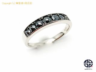 PT900 プラチナ ブラックダイヤモンド ハーフエタニティ メンズ リング 指輪 D1.00ct 21号 【 TM2101035 】の基本紹介画像