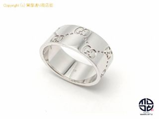 グッチ GUCCI グッチ 750 18金ホワイトゴールド アイコン ワイド リング 指輪 16号(実寸15号) 約9.7g 【 TM2101073 】の基本紹介画像