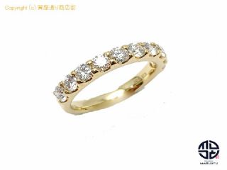 K18 18金イエローゴールド ダイヤモンド ハーフエタニティ リング 指輪 D0.86ct 7号 【 TM2101034 】の基本紹介画像