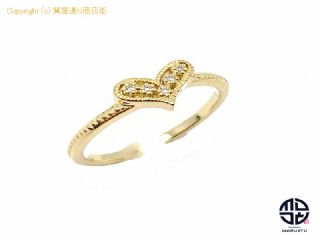 K18 18金イエローゴールド ダイヤモンド ハート リング 指輪 10号 【 TM2101068 】の基本紹介画像