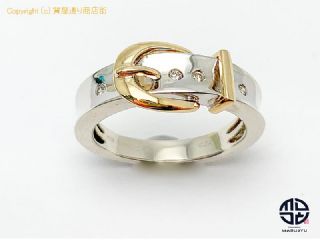SV925 シルバー K18 18金イエローゴールド コンビ ダイヤモンド ベルトモチーフ リング 指輪 D0.04ct 10号 【 TM2101070 】の基本紹介画像