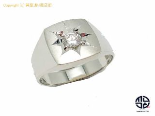 PT900 プラチナ ダイヤモンド 印台 メンズ リング 指輪 D0.28ct 18号 【 TM2102042 】の基本紹介画像