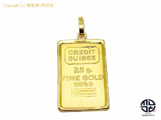 K24 K18 24金 18金イエローゴールド クレディスイス インゴット2.5g ペンダント チャーム 【 TM2102122 】の基本紹介画像