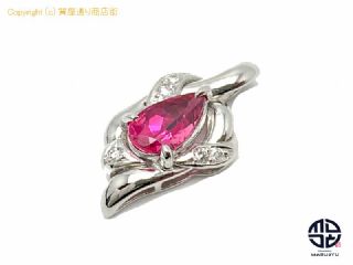 PT900 プラチナ レッドトルマリン ルベライト ダイヤモンド ペンダント チャーム 証明書付き 【 TM2101076 】の基本紹介画像