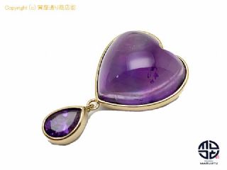 K18 18金イエローゴールド アメシスト ハート ペンダント チャーム 約5.0g 【 TM2103078 】の基本紹介画像