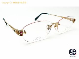 京セラ CRESCENT VERT クレサンベール CV-68 K18Dec 一部18金 メガネ 眼鏡 フレーム 合成ルビー ダイヤモンド 【 TM2103013 】の基本紹介画像