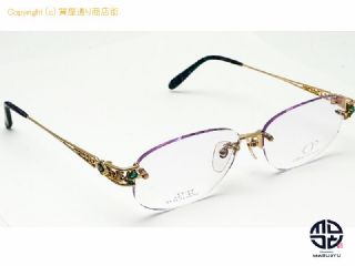 京セラ CRESCENT VERT クレサンベール CV-68 K18Dec 一部18金 メガネ 眼鏡 フレーム 合成エメラルド ダイヤモンド 【 TM2103016 】の基本紹介画像