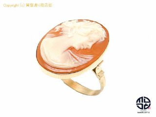 585 14金イエローゴールド シェルカメオ リング 指輪 12号 【 TM2103144 】の基本紹介画像