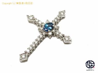 K18WG 18金ホワイトゴールド アレキサンドライト ダイヤモンド クロス ペンダント チャーム 証明書付き 【 TM2103137 】の基本紹介画像