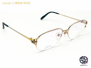 京セラ CRESCENT VERT クレサンベール CV-43 K18Dec 一部18金 メガネ 眼鏡 フレーム 合成エメラルド ダイヤモンド 【 TM2103014 】の基本紹介画像