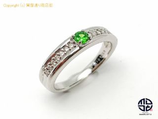 K18WG 18金ホワイトゴールド デマントイドガーネット ダイヤモンド リング 指輪 12号 ミニカード付 【 TM2104128 】の基本紹介画像