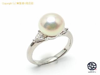 QUEEN クイーンジュエリー PT950 プラチナ アコヤパール ダイヤモンド リング 指輪 11号 9.0-9.5mm 【 TM2105013 】の基本紹介画像