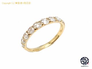K18 18金イエローゴールド ローズカット ダイヤモンド ハーフエタニティ リング 指輪 ダイヤ0.50ct 8号 鑑別書付き 【 TM2105014 】の基本紹介画像