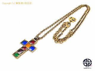 グッチ GUCCI グッチ ゴールドカラー クロス ネックレス アクセサリー 【 TM2106056 】の基本紹介画像