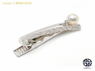 田崎真珠 TASAKI 田崎 タサキ K14WG 14金ホワイトゴールド アコヤパール 真珠 ダイヤ ネクタイピン アクセサリー 【 TM2106054 】の基本紹介画像