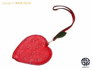 エルメス エルメス イチゴ オーストリッチ チャーム型 コインケース 【 TM2107001 】の基本紹介画像