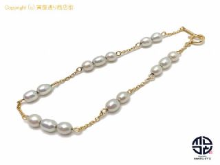 田崎真珠 TASAKI 田崎 タサキ K18 18金イエローゴールド パール 真珠 ブレスレット アクセサリー 【 TM2107075 】の基本紹介画像