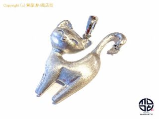 K18WG 18金ホワイトゴールド ダイヤ 猫 ネコ ペンダント チャーム ダイヤ0.07ct 【 TM2108052 】の基本紹介画像