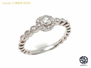 K18WG 18金ホワイトゴールド ローズカット ダイヤモンド リング 指輪 ダイヤ0.11/0.17ct 11号 ミニカード付 【 TM2108089 】の基本紹介画像