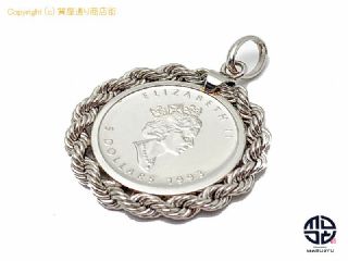 純プラチナ PT850 エリザベス2世 メイプルリーフ 1/10オンス 1993年 5ドル 金貨 コイン ペンダント チャーム 約4.8g 【 TM2109045 】の基本紹介画像
