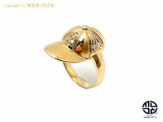 K18 18金イエローゴールド ダイヤモンド 帽子モチーフ リング 指輪 12号 【 TM2109094 】の基本紹介画像