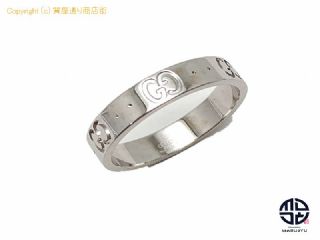 グッチ GUCCI グッチ 750 18金ホワイトゴールド アイコン リング 指輪 アクセサリー 14号(実寸13号) 【 TM2109090 】の基本紹介画像