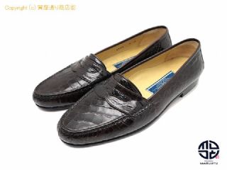 コールハーン COLE HAAN コールハーン ワニ革 クロコダイル アリゲーター ローファー 革靴 約24.5cm 【 TM2110063 】の基本紹介画像