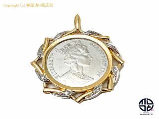 純プラチナ PT900 K18 コンビ エリザベス2世 マン島キャット 1/5オンス 1994年 プラチナコイン ペンダント チャーム 約11.4g 【 TM2111038 】の基本紹介画像