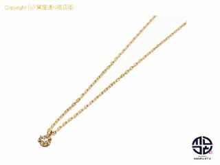 agete アガット K18 18金イエローゴールド ダイヤモンド D0.05 ネックレス アクセサリー 【 TM2201044 】の基本紹介画像