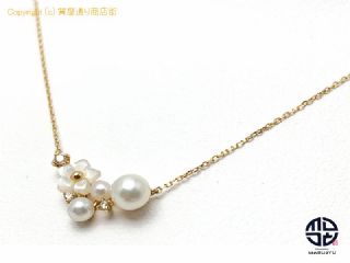 Samantha Tiara サマンサティアラ K10 10金イエローゴールド パール 真珠 シェル ダイヤモンド ネックレス アクセサリー 【 TM2201141 】の基本紹介画像