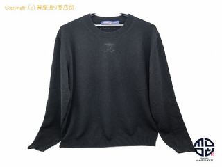 ルイ ヴィトン LOUIS VUITTON ルイヴィトン エンボスクルーネック 黒 メンズ カシミヤセーター Mサイズ アパレル 【 TM2202086 】の基本紹介画像