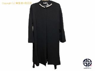 YOKO CHAN YOKO CHAN ノーカラーパール付きコート ポリエステル レーヨン ポリウレタン 【 TM2203092 】の基本紹介画像