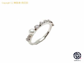 ミキモト MIKIMOTO ミキモト K18 18金ホワイトゴールド アコヤベビーパール 真珠 ダイヤモンド ピンキー リング 指輪 約5.5号 アクセサリー 【 TM2202094 】の基本紹介画像