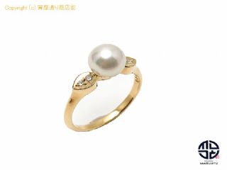 田崎真珠 TASAKI 田崎 タサキ K18 18金イエローゴールド アコヤパール 真珠 ダイヤ リング 指輪 約11号 アクセサリー 【 TM2202095 】の基本紹介画像