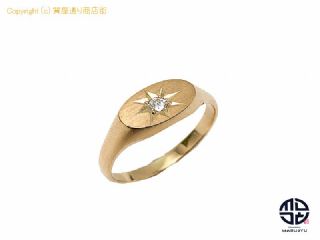 K18 18金ローズゴールド ダイヤモンド 印台 リング 指輪 約15号 アクセサリー 【 TM2202096 】の基本紹介画像