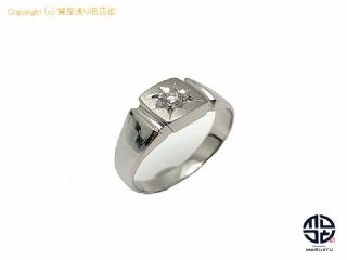 PT900 プラチナ ダイヤモンド 印台 リング 指輪 約14号 アクセサリー 【 TM2202097 】の基本紹介画像