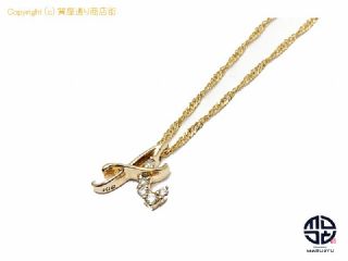 agete アガット K18 K10 18金 10金イエローゴールド ダイヤモンド イニシャル「A」 D0.03 ネックレス アクセサリー 【 TM2202108 】の基本紹介画像