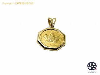 K24 K18 24金 18金イエローゴールド エリザベス2世 5ドル 1995年 カナダメイプル金貨 1/10oz 純金 コイン ペンダント チャーム アクセサリー 【 TM2203087 】の基本紹介画像