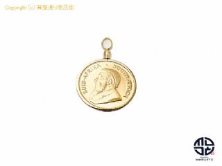 K22 K18 22金 18金イエローゴールド クルーガーランド金貨 1982年 南アフリカ金貨 1/4oz コイン ペンダント チャーム アクセサリー 【 TM2203089 】の基本紹介画像