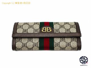 バレンシアガ グッチ x バレンシアガ コラボ BALENCIAGA GUCCI バレンシアガ x グッチ コラボ 2つ折り長財布 680384 【 TM2204111 】の基本紹介画像