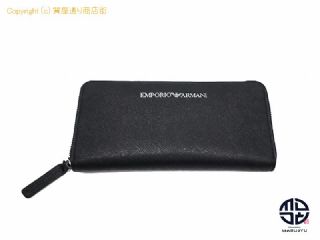 エンポリオアルマーニ EMPORIO ARMANI エンポリオアルマーニ 黒 ラウンドファスナー長財布 サイフ 【 TM2205090 】の基本紹介画像