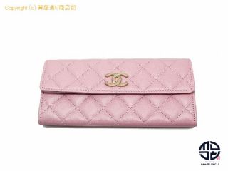 シャネル シャネル ココマーク キャビアスキン ピンク 2つ折り長財布 AP2961B09937 【 TM2209069 】の基本紹介画像