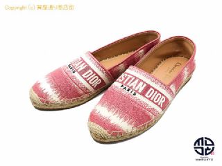 クリスチャン ディオール DIOR ディオール エスパドリーユ レディース ピンク フラットシューズ 靴 クツ 361/2D 約23.5cm 【 TM2211118 】の基本紹介画像