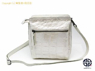 三宝 三宝 クロコダイル ワニ革 2WAYミニショルダーバック ホワイト 【 TM2301089 】の基本紹介画像