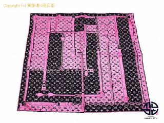 ルイ ヴィトン LOUIS VUITTON ルイヴィトン カレ バンダナ モノグラム コンフィデンシャル M77352 ローズフルオ スカーフ アパレル 【 TM2303049 】の基本紹介画像