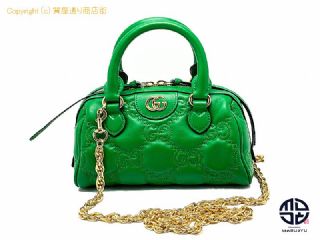 グッチ GUCCI グッチ グリーン 緑 GGマトラッセ ミニバック ゴールド金具 ショルダーバック チェーン 2WAY 【 TM2303098 】の基本紹介画像
