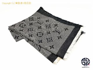 ルイ ヴィトン LOUIS VUITTON ルイヴィトン シルク ウール モノグラム ネオナット ブラック ショール ストール M73677 アパレル 【 TM2304013 】の基本紹介画像