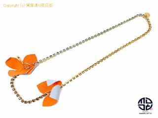 MARNI マルニ 花モチーフ フラワー ラインストーン ゴールド金具 ネックレス アクセサリー COMV0303A0 T2000 【 TM2303084 】の基本紹介画像