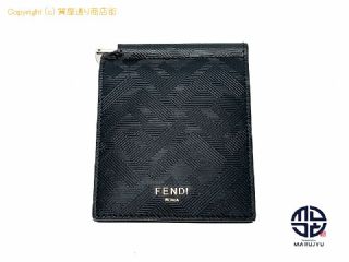 フェンディ FENDI フェンディ ブラック カードケース マネークリップ 札入れ 7M0281 AJF4 F19KP 2つ折り財布 サイフ 【 TM2304026 】の基本紹介画像