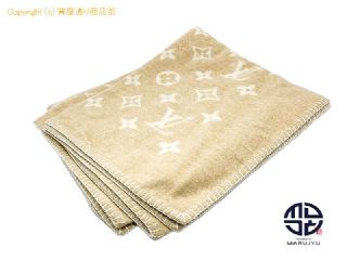 ルイ ヴィトン LOUIS VUITTON モノグラム ブランケット ウール カシミヤ 大判 R97489 リバーシブル 毛布 【 TM2305007 】の基本紹介画像